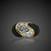 Vintage gouden ring met onyx en diamant