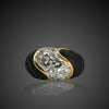 Vintage gouden ring met onyx en diamant