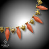 Antique coral and gold necklace, archaeological revival