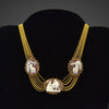 Gold Empire necklace with three cameos