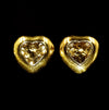 Heart-shaped gold earrings with citrines