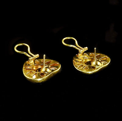 Heart-shaped gold earrings with citrines - #2