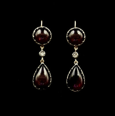Georgian (1820) garnet earrings - #1
