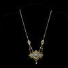 Neo-classical gold necklace with enamel, pearls and diamonds - #1