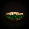 Vintage ring met smaragd en diamant