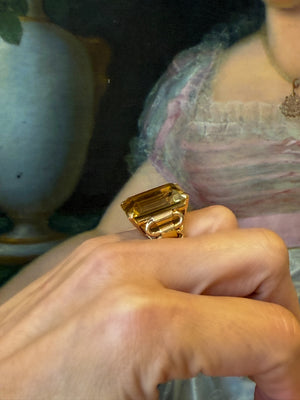 Retro ring met citrien - #5