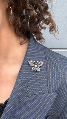 Antique butterfly brooch with diamond - #3
