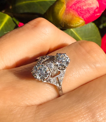 Belle Epoque ring van platina met diamant - #5