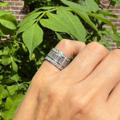 Vintage platinum ring with diamond - #3