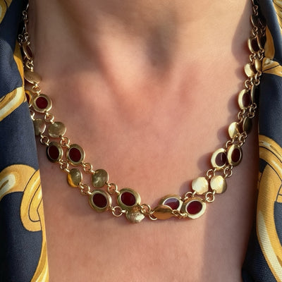 Lang vintage collier met email - #5