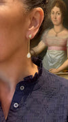 Vintage gold earrings with diamonds