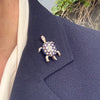 Gouden broche met diamant en email - #8