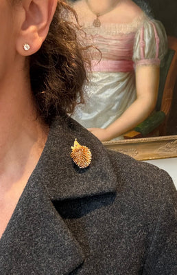 Gouden egel broche met diamant - #4