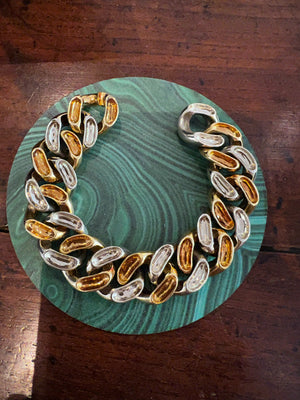 Vintage two-tone gold link bracelet Pomellato - #4