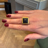 Vintage gouden ring met hout - #7