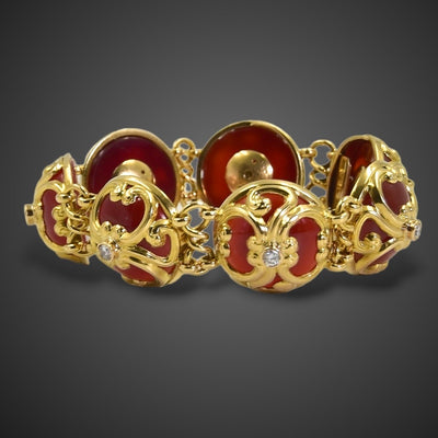 Gold bracelet with carnelian - #1