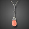 Platinum Belle Epoque necklace with coral and diamonds - #3