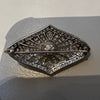 Platina Belle Epoque broche met diamant en parel