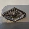Platinum Belle Epoque brooch with diamonds and pearl - #2