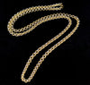 Gold necklace with textured bi-color links - #1