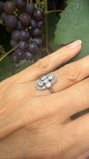 Diamanten Art Deco ring in platina en witgoud