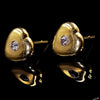 Gold heart earrings with diamonds