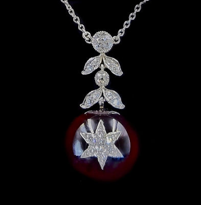 Antique garnet pendant with star - #1