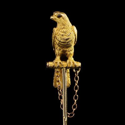 Gold tie pin with falcon - #1