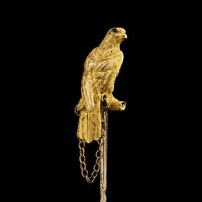 Gold tie pin with falcon - #3